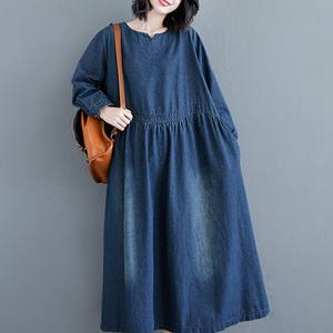 지홍 201 루즈핏 롱원피스 77 88 99 데님 플레어 박스핏 오버핏 면체크 누비 기모