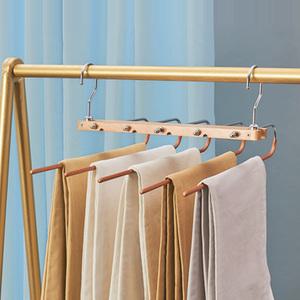 우드바지걸이 스텐바지걸이5단 9단 행거 수납함 원목옷걸이 논슬립옷걸이