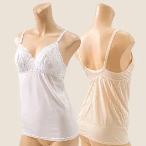 미아모르 205 국산 여성 끈런닝 면 레이스 노와이어 브라런닝 자수 끈나시