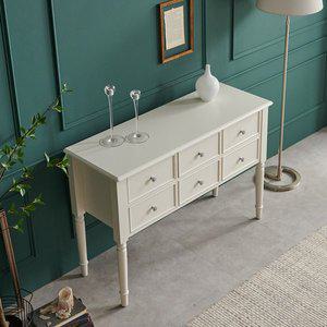 [밀키웨이]아데나 엔틱 원형다리 6단 콘솔, 크림화이트