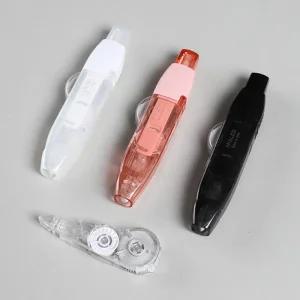 [오피스스쿨] 아날로그 광촉매 수정테이프& 리필심 색상랜덤 노크식펜타입 수정필기용품 인체공학적 디자인