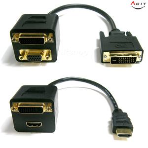 RGB DVD DVI-I DVI-D HDMI 1포트 2보트 영상 음성 음향 변환젠더 다기능 젠더 연결잭 연장선 연결선