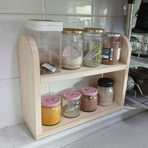 우드홈 원목 2단 양념통선반 씽크대 주방선반 수납정리