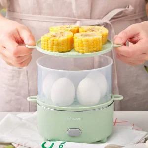 위즈웰 미니계란찜기 2단 쿠커 에그 스팀 전기 찜기 고구마 떡 감자삶기 WSE-412