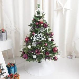 크리스마스 트리 나무 장식 풀세트 고급 바이올렛천사연그린 120cm  단면) 성탄절 PE PVC 중형 소품 용품