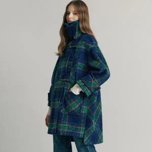 [롯데백화점]마쟈 컬러 체크패턴 비죠장식 볼륨소매 하프코트 CB12CT300ON