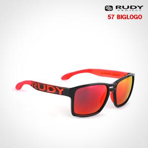 루디 스핀에어57 라우드 빅로고 블랙 레드미러 SP573842-0000 스포츠 선글라스 스핀호크
