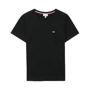 라코스테 베이직 레귤러핏 K 코튼 크루넥 라운드넥 여성 반팔티 블랙 TJ1442-031