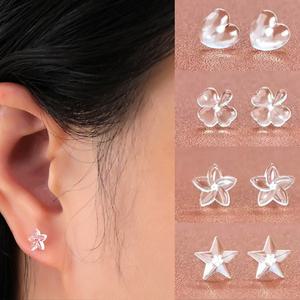 수지 투명 귀막힘 살튀 방지 학생 귀걸이 세트