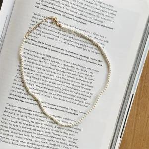 여자 진주 초커 얇은줄 믹스매치 목걸이