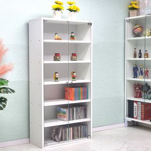 드림퍼니처 모던1200 유리문 깊이24cm 6단 장식장 7단 CD수납장 5단 DVD진열장 피규어소품장 틈새장 만화책