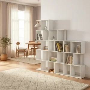 퍼즐 책장 우드 선반 2color 인테리어 파티션 원목 책꽂이 3단 4단 5단