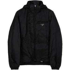 프라다 25FW 블랙 삼각로고 리나일론 후드 다운 자켓 SGN955 1WQ9 F0002