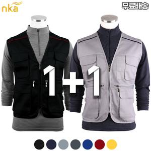 엔케이아울렛 [원플러스원]NK-MK면조끼 남자 남성 사계절 작업조끼 건설 현장 빅사이즈 단체