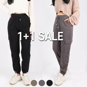 엔케이아울렛 [1+1]NKC여성면스판조거팬츠 데일리 캐주얼 밴딩 스판 카고바지