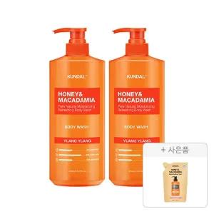 쿤달 네이처 바디워시 일랑일랑향 1058ml, 2개+증정(바디워시 리필팩 베이비파우더향 400ml, 1개)