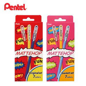 Pentel 펜텔 매트홉 겔펜 세트 비비드컬러 1.0mm 7색 14색