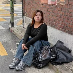 [제작/빅사이즈]이블렛 미프린 기모 나시 티셔츠 SET 제이스타일