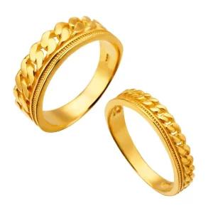 갤러리아 여자 남자 순금 반지 라인 체인 커플링 24K 11.25g