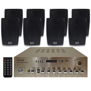 K-400 4채널 400W 업소용 카페용 매장용 앰프 고출력 스피커 8개 연결