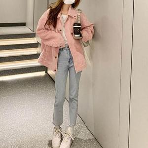 [S52PMP66P]여성 코듀로이 자켓 골덴 카라 페이크 포켓