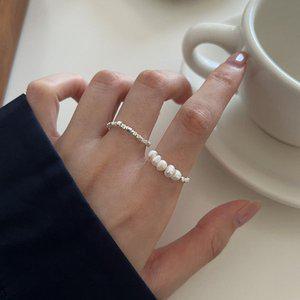 샤이닝 실버925 볼 진주 우정반지 검지 중지 엄지 반지