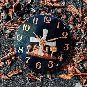 [OFN6MON7]금전수 인테리어 무소음 풍차 벽시계 블랙