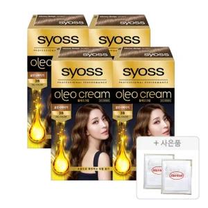 사이오스 올레오크림 새치커버 염모제 3B 글로시베이지, 4개 + 증정( 염색키트, 2개 )