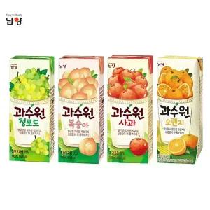 남양 과수원 190mlx96팩(4box) 4종 택1/사과/청포도/복숭아/오렌지/혼합가능/무료배송