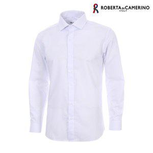[Roberta di Camerino]TR혼방 솔리드 슬림핏 화이트 긴소매셔츠 RR0-359-1