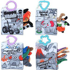 [기타]R 오즈토이 유아용 흑백 헝겊 꼬리 촉감책 4종 세트 66537 초점책 신생아 완구