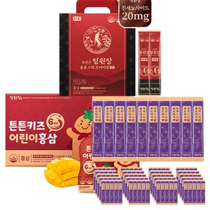 정원장 건강 식품 6년근 홍삼스틱 어린이홍삼 흑도라지배 쌍화 스틱