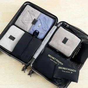 맥킨더 여행 파우치 방수 캐리어 보조가방 7종세트 블랙 F559