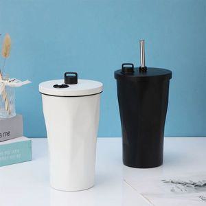 빨대 아이스텀블러 화이트 디자인 벤티컵 600ml N771