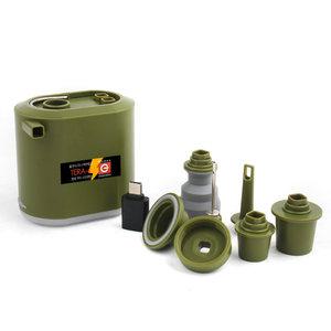 휴대용 미니 충전식 전동 에어펌프 매트 튜브 캠핑 공기 주입기 TERA4 카키