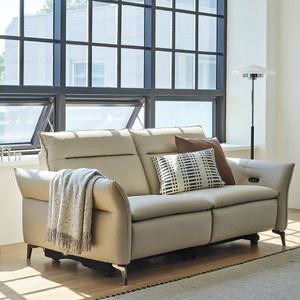 한샘 MVME 어폰 천연가죽 리클라이너 소파 3인