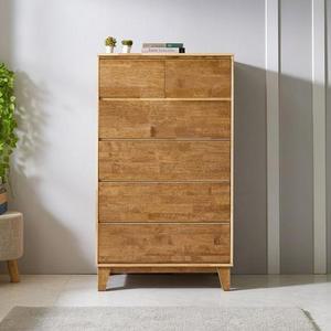 [RGLQO671]월넛 베이직 원목 2칸 5단서랍장 옷정리함 수납