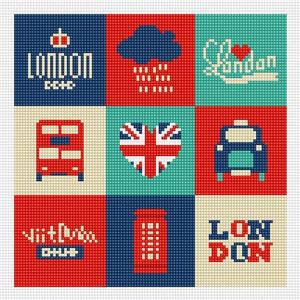 [RGKO1QQ3]런던 마크 캔버스 보석십자수 30x30 케이엠엘리