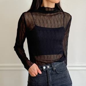 [스타일나]여자 사계절 반목 레이어드 망사 이너티 블라우스