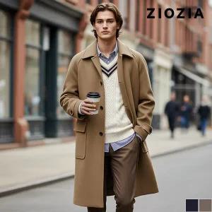 [지오지아][지오지아] [남녀공용]세미오버핏 울 블렌드 발마칸코트 (AEC4CG3104)