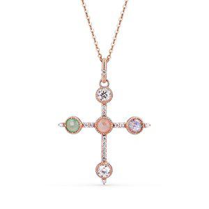 [도로시] 14k 아트랑 랩 다이아몬드 십자가 펜던트