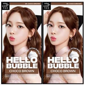 미쟝센 올뉴 헬로버블 6N초코브라운 x2 밀크 브라운의 정석 발색좋은 셀프염색