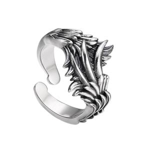 MINISHELL 은 실버 925 반지 silver ring 가락지 링 커플 유화 날개 디자인 자유 깃털