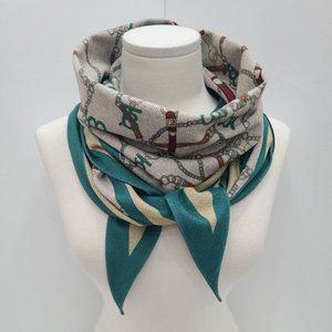 [애슬릿] 배색 라인 체인 여성 가을 마름모 롱 스카프