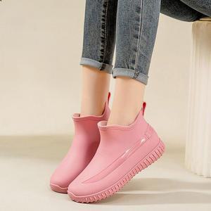 [MENOQGIW_4A]여성 pvc 숏 미끄럼방지 레인부츠 갯벌장화