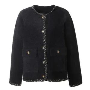 [롯데백화점]지고트 *트위드 니트 퍼 가디건JPAE1CD553