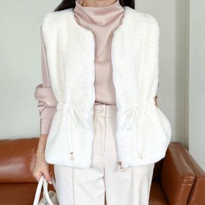 여성 봄 가을 간절기 롱밍크조끼 베스트 에코 퍼조끼