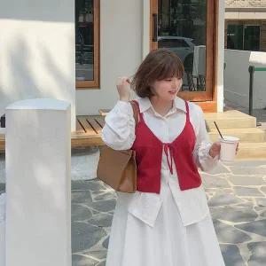 [제작/빅사이즈]이블렛 오프닝 니트 뷔스티에 제이스타일