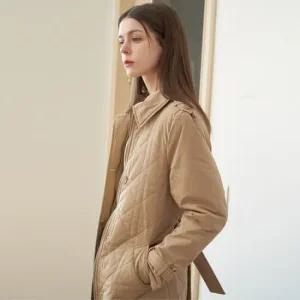 르오트 클래식 트렌치 퀼팅 코트