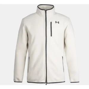 [언더아머](의정부점)1389308 112 화이트 루즈핏 본디드 플리스 재킷 후리스자켓 기모 자켓